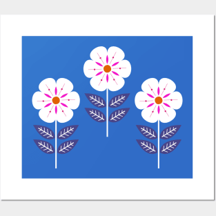 Mod Scandinavian flowers Posters and Art